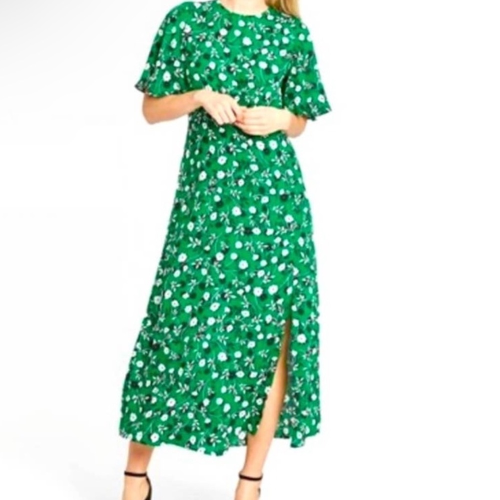 Who What Wear green floral maxi dress size M NWT